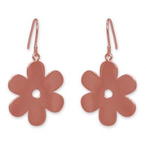 Anemone Flower Earrings - Rose Gold