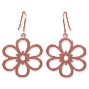 Open Daisy Flower Earrings - Rose Gold