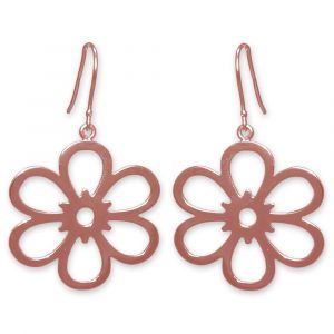 Open Daisy Flower Earrings - Rose Gold
