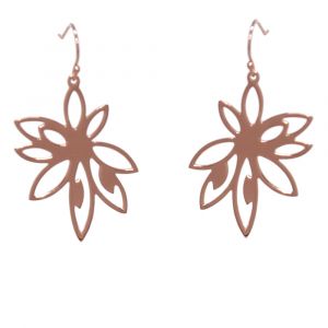 Bromelia Flower Earrings - Rose Gold