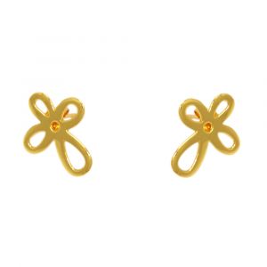 Jasmine Stud Flower Earrings - Yellow Gold