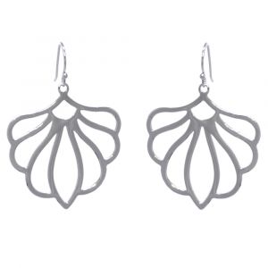 Peony Flower Earrings - Sterling Silver