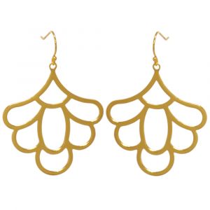Freesia Flower Earrings - Yellow Gold