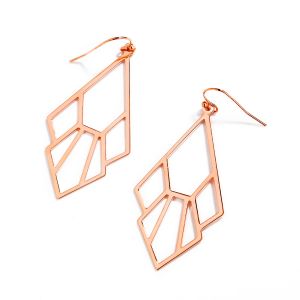 Tiger Lily Drop Flower Earrings - Rose Gold