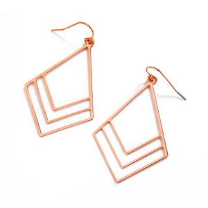 Bougainvillea Drop Flower Earrings - Rose Gold