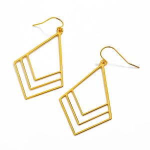 Bougainvillea Drop Flower Earrings - Yellow Gold