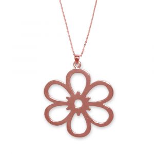 Open Daisy Flower Necklace - Rose Gold