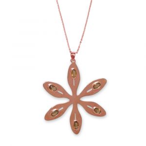 Agapanthus Flower Necklace - Orange Citrine - Rose Gold