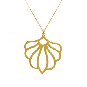 Peony Flower Necklace - Yellow Gold