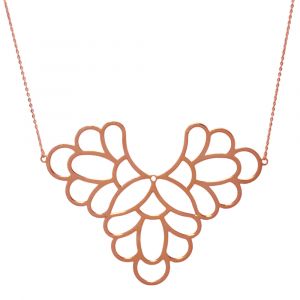 Freesia Flower Big Necklace - Rose Gold