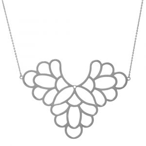 Freesia Flower Big Necklace - Sterling Silver