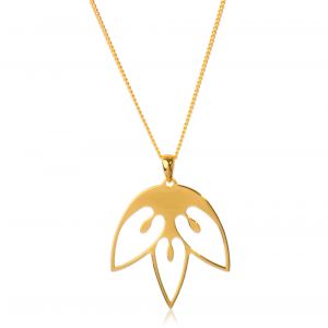 Tulip Flower Necklace - Yellow Gold