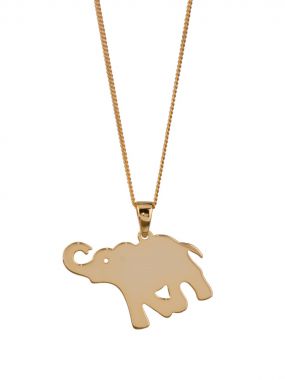 Elephant pendant on a Necklace - Yellow Gold