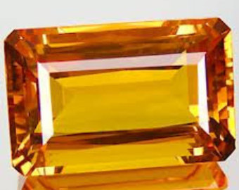 Emerald cut Citrine Gemstone 