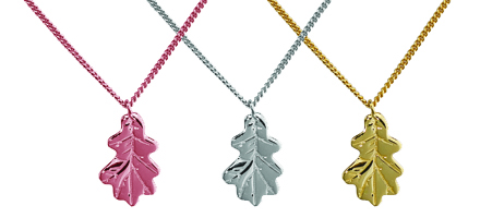 Choose your Colour A selection of Oak Leaf Necklaces